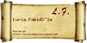 Luria Fabióla névjegykártya
